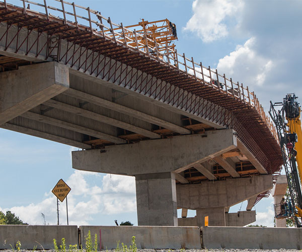 Highway overpass under construction